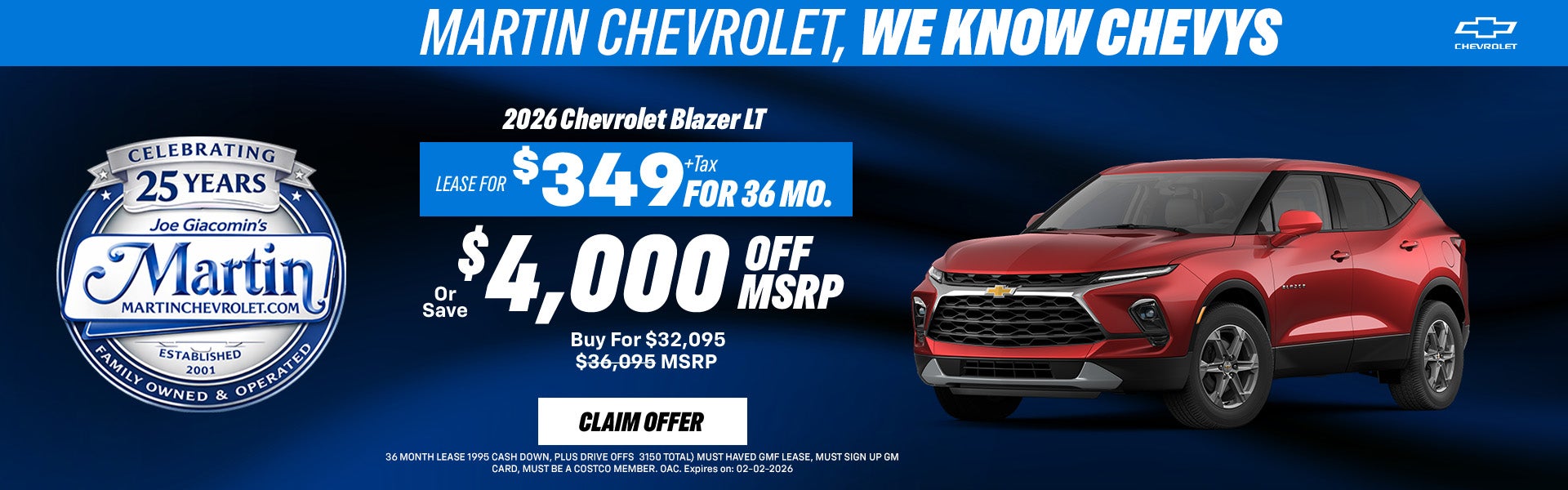 2026 Chevrolet Blazer LT Offer