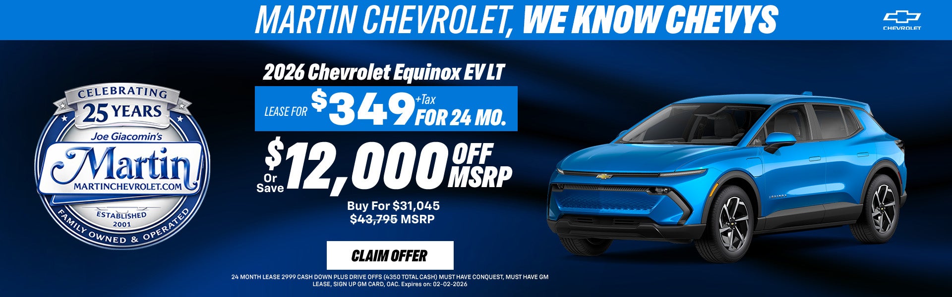 2026 Chevrolet Equinox EV LT Offer