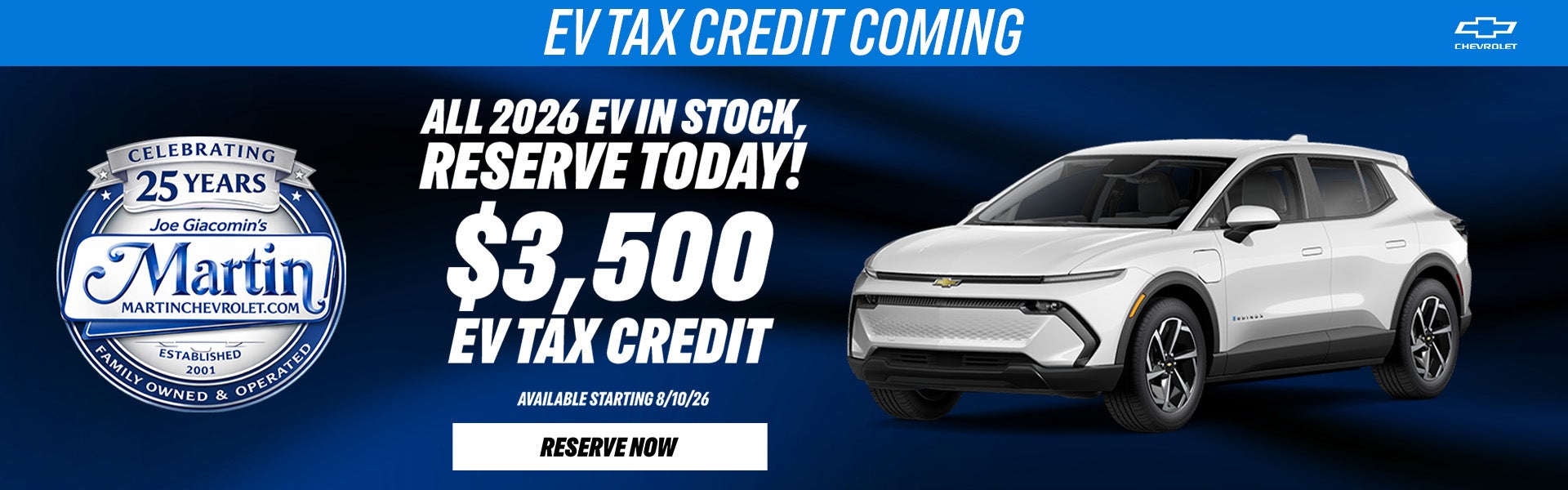 $3,500 EV TAX CREDIT