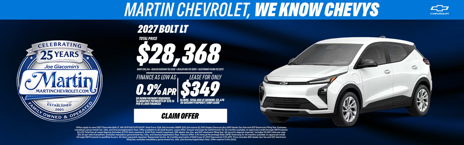 2027 Bolt LT Offer