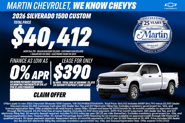 2026 Silverado 1500 Custom Offer