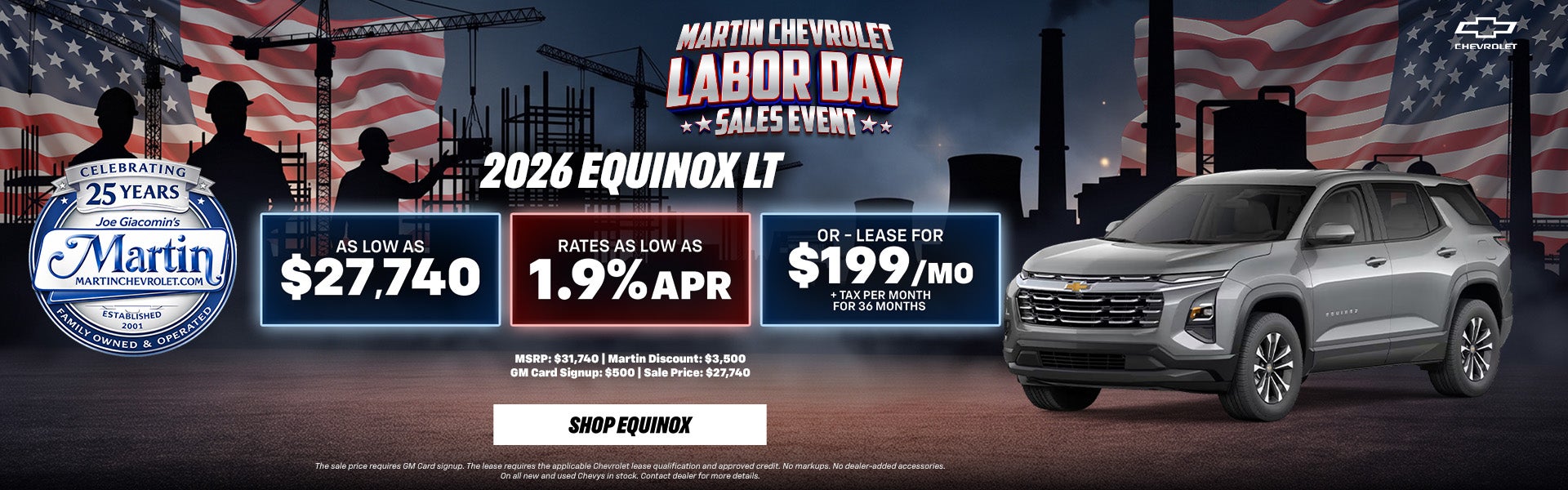 Labor Day Sales Event Equinox Offer